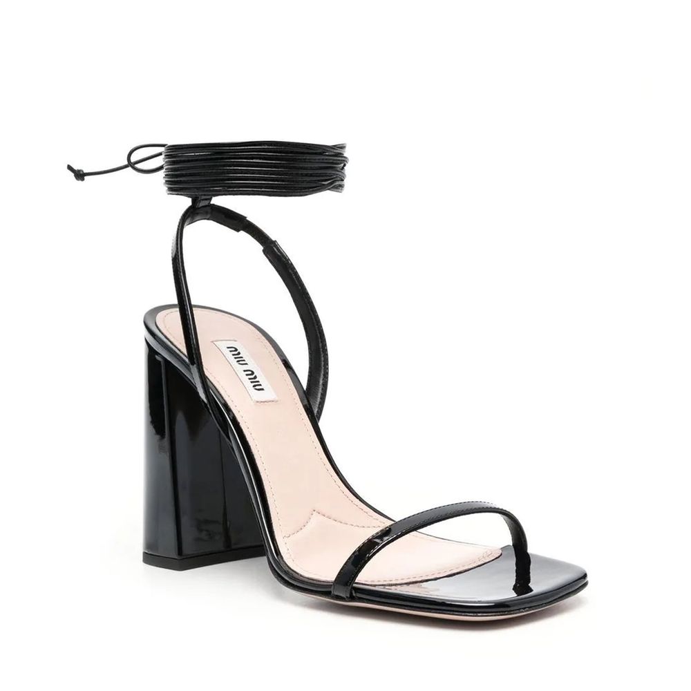 Miu Miu – Sandales à talon en cuir de veau