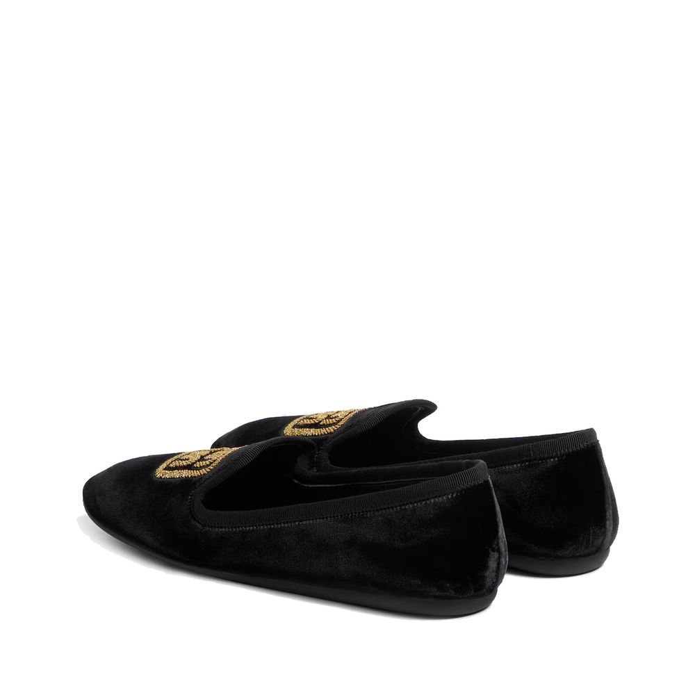Miu Miu – Slippers en velours avec logo brodé
