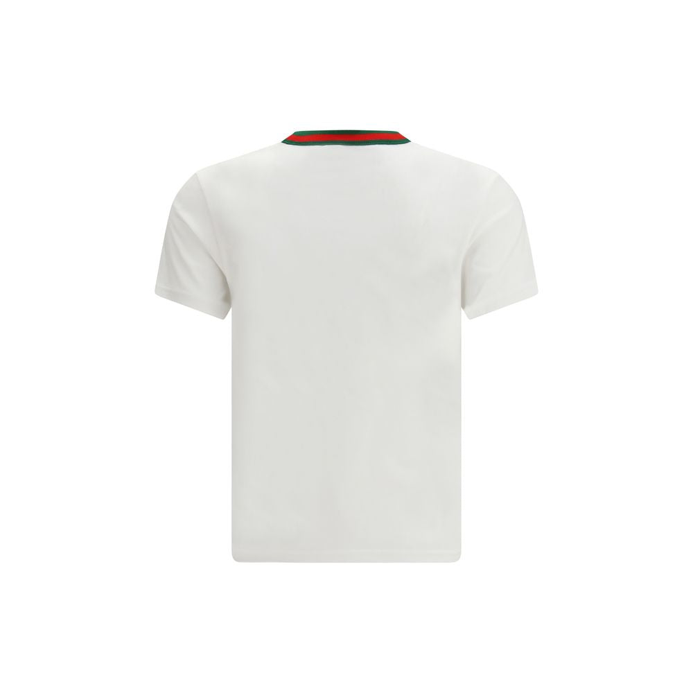 Gucci – T-shirt en jersey de coton blanc avec patch logo