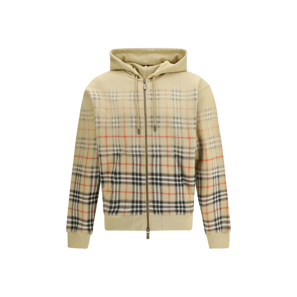 Burberry — Hoodie beige en coton Gradient Check