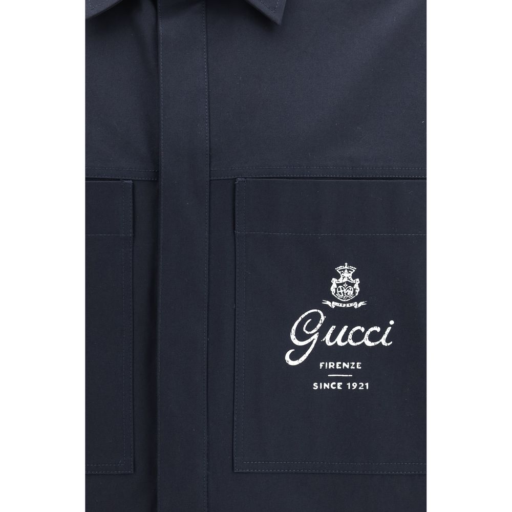 Gucci – Veste en coton avec logo contrastant