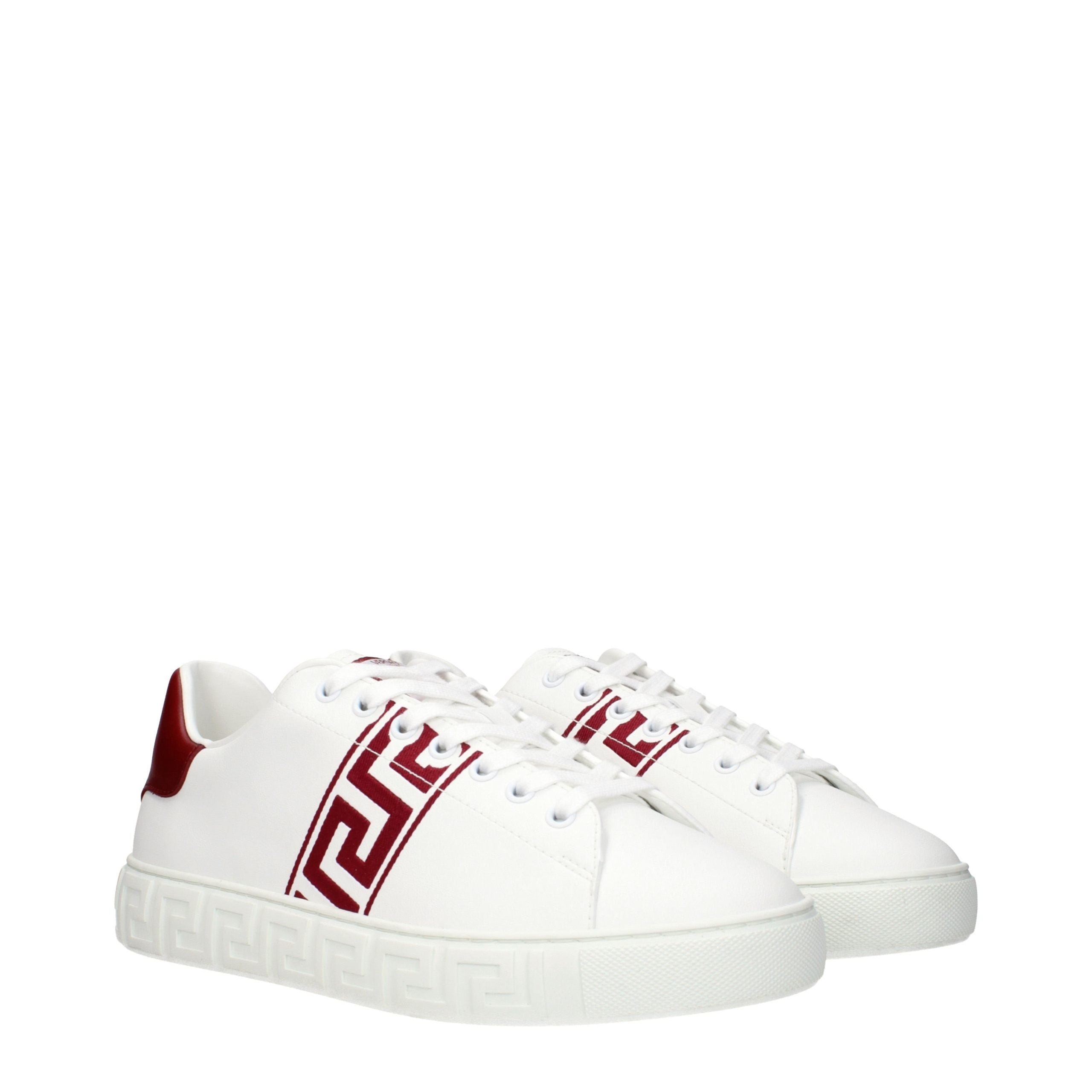 Versace — Sneakers basses blanches en cuir