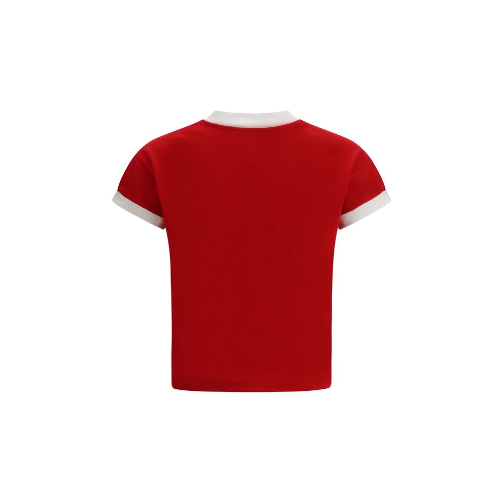 Versace — T-shirt rouge en jersey stretch  de coton