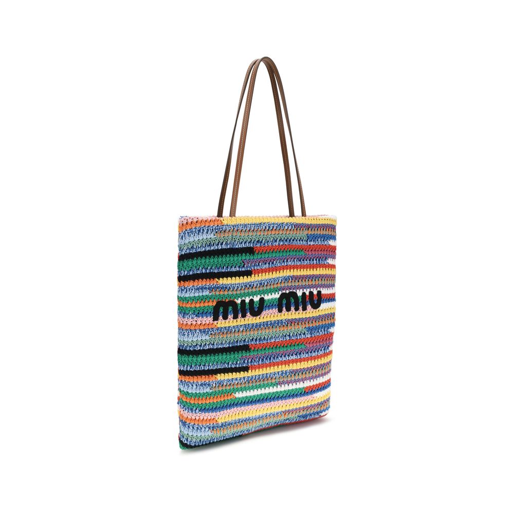 Miu Miu – Tote bag crochet avec logo brodé