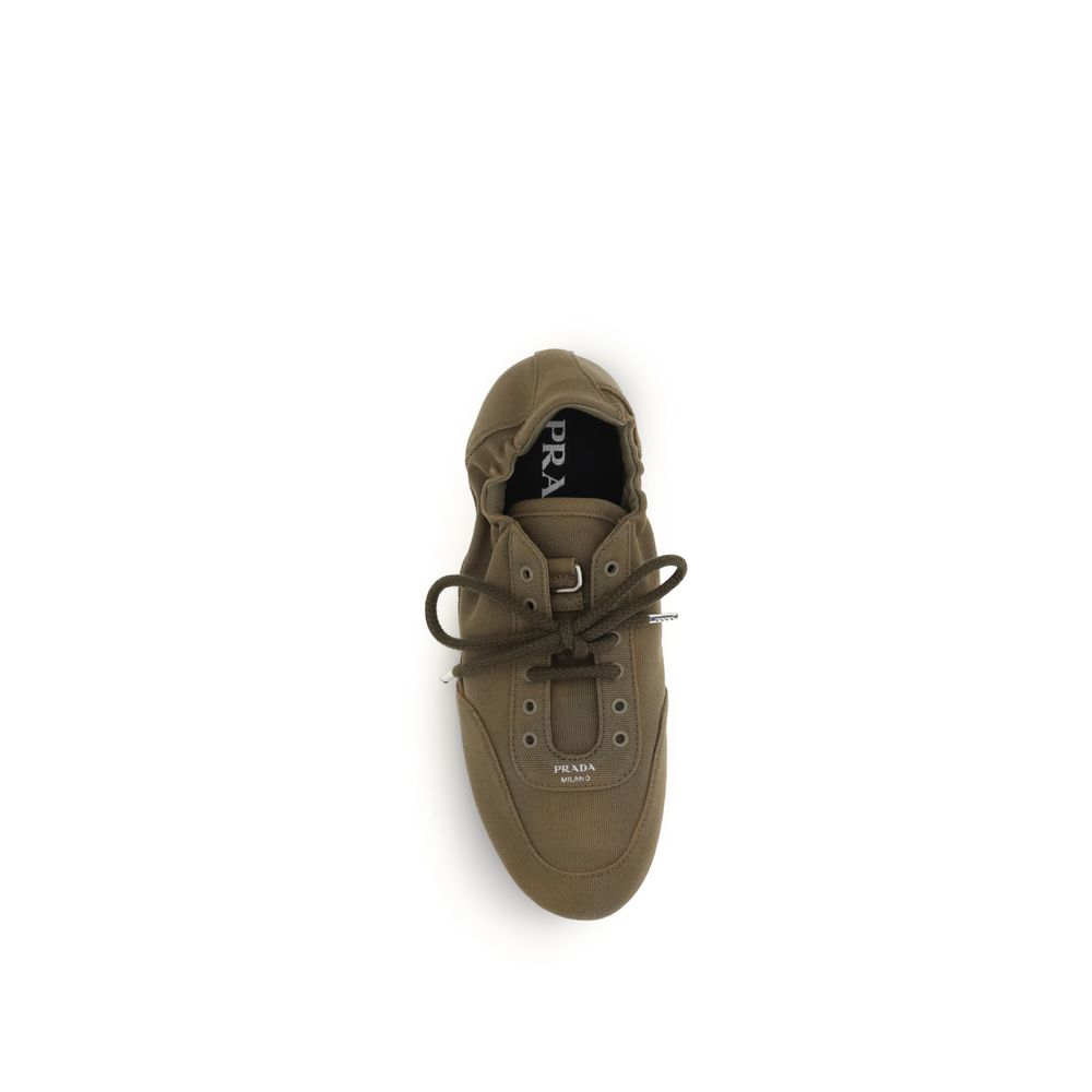 Prada – Sneakers Collapse en toile avec logo laminé
