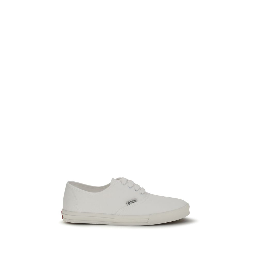 Prada — Sneakers basses en drill de coton blanc