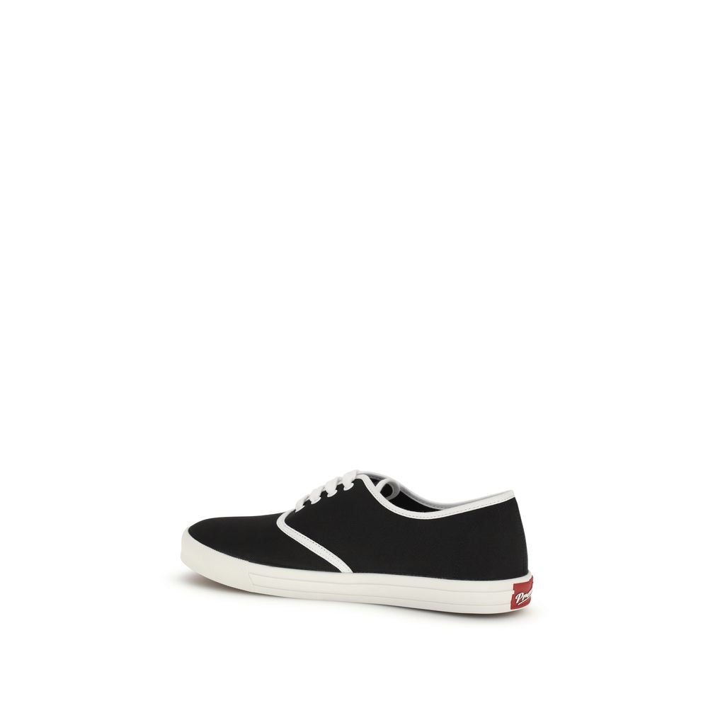 Prada — Sneakers basses en drill de coton noir