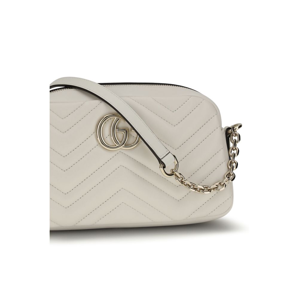 Gucci — Sac porté épaule GG Marmont en cuir blanc