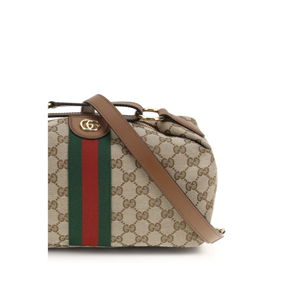 Gucci — Sac Vanity Top moyen en toile GG beige & marron