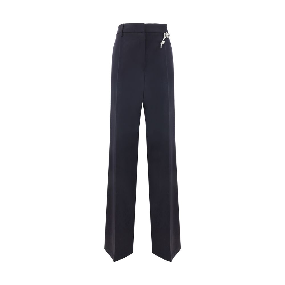 Prada – Pantalon en laine avec broche bijou