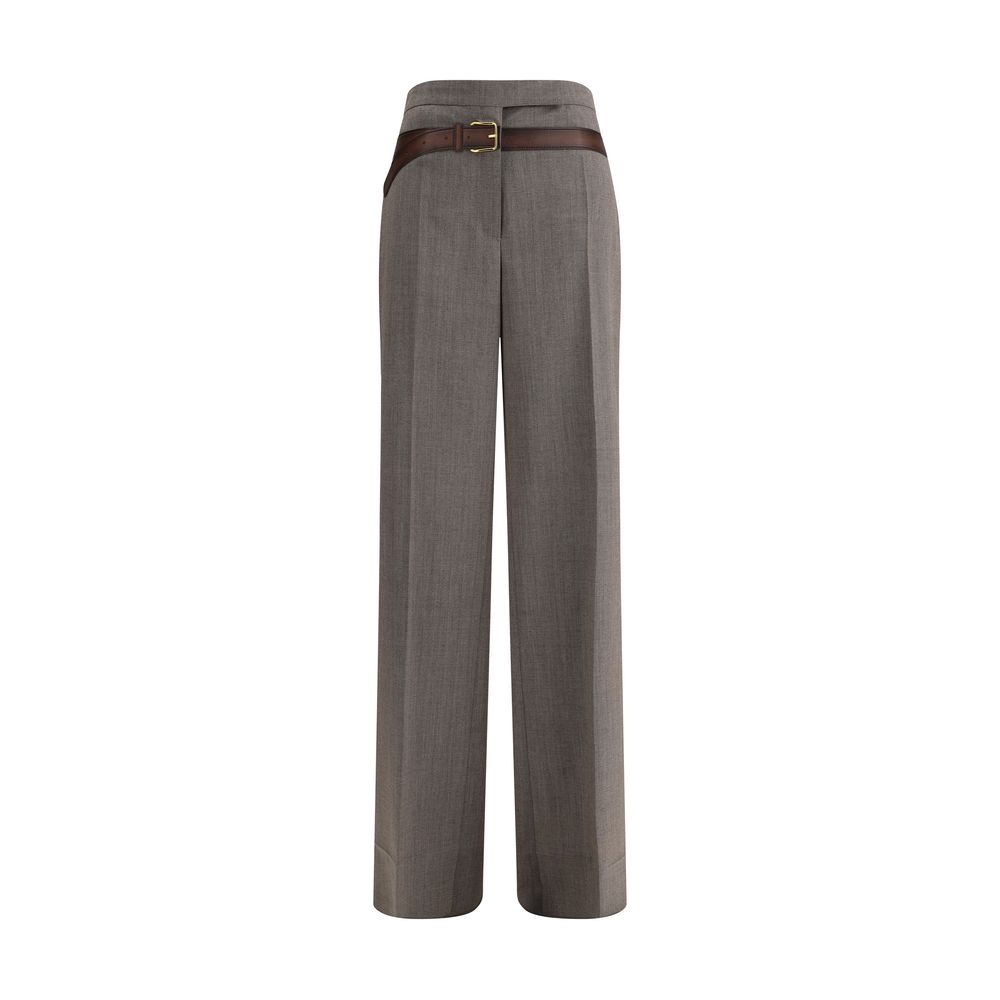 Prada – Pantalon droit en laine avec ceinture intégrée