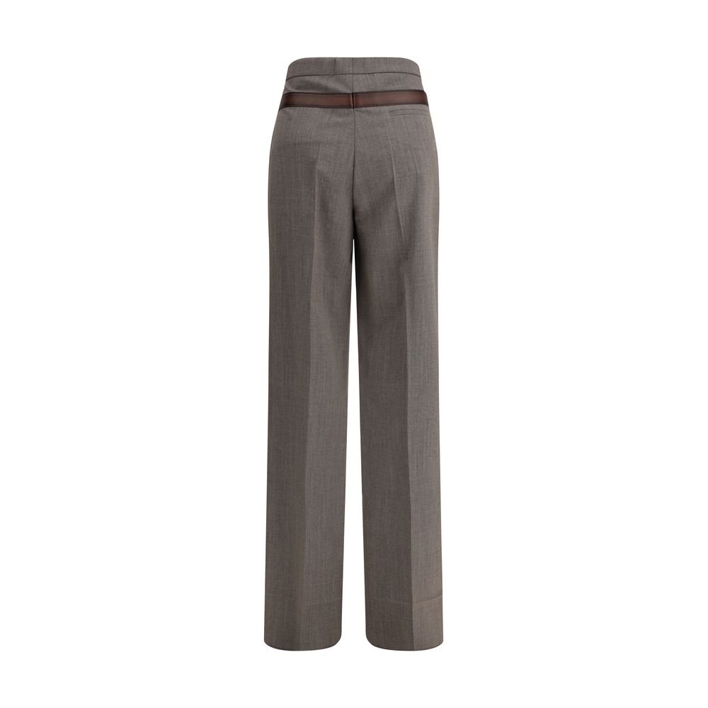 Prada – Pantalon droit en laine avec ceinture intégrée