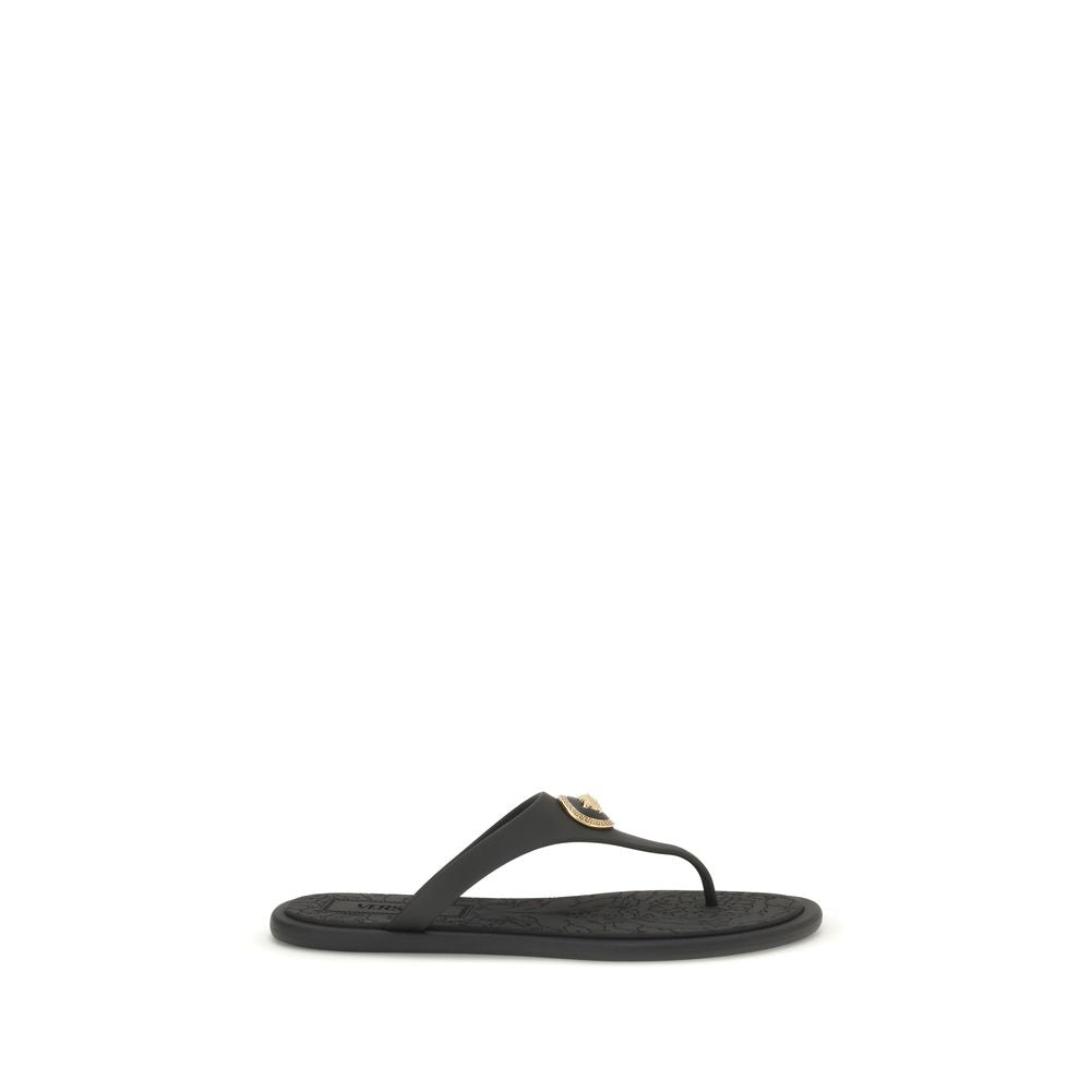 Versace – Sandales thong en caoutchouc avec Medusa