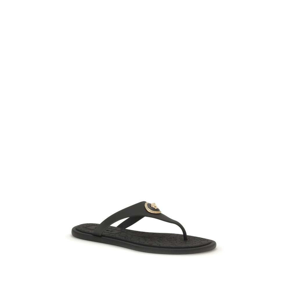 Versace – Sandales thong en caoutchouc avec Medusa