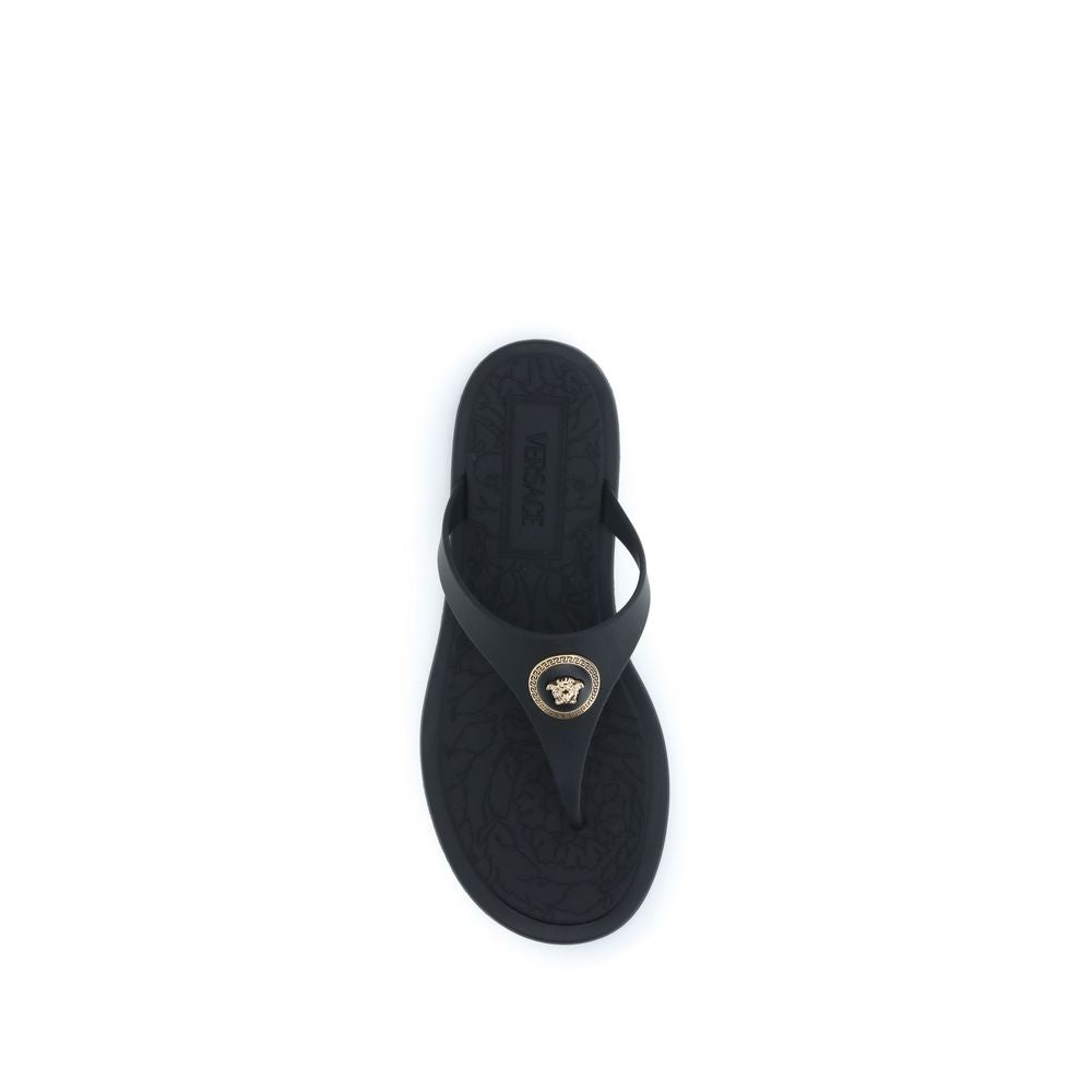 Versace – Sandales thong en caoutchouc avec Medusa