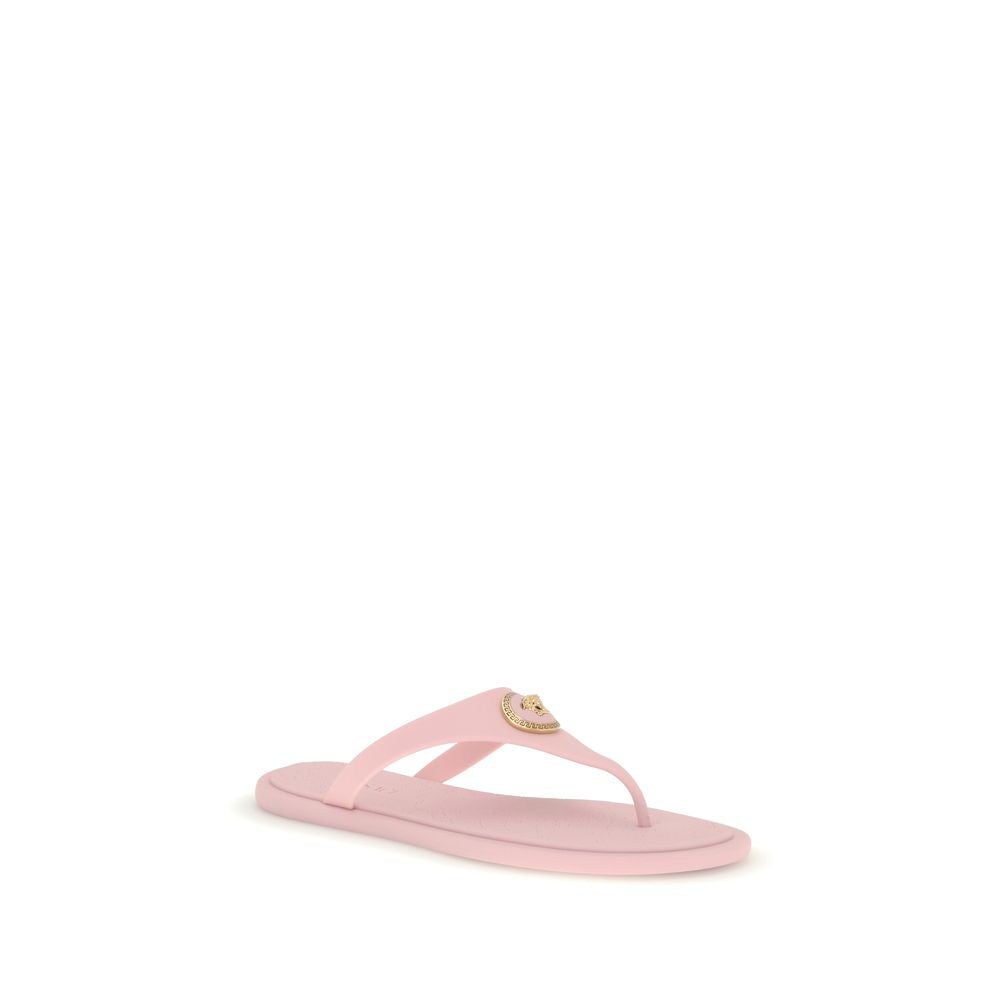 Versace – Sandales thong en caoutchouc avec Medusa