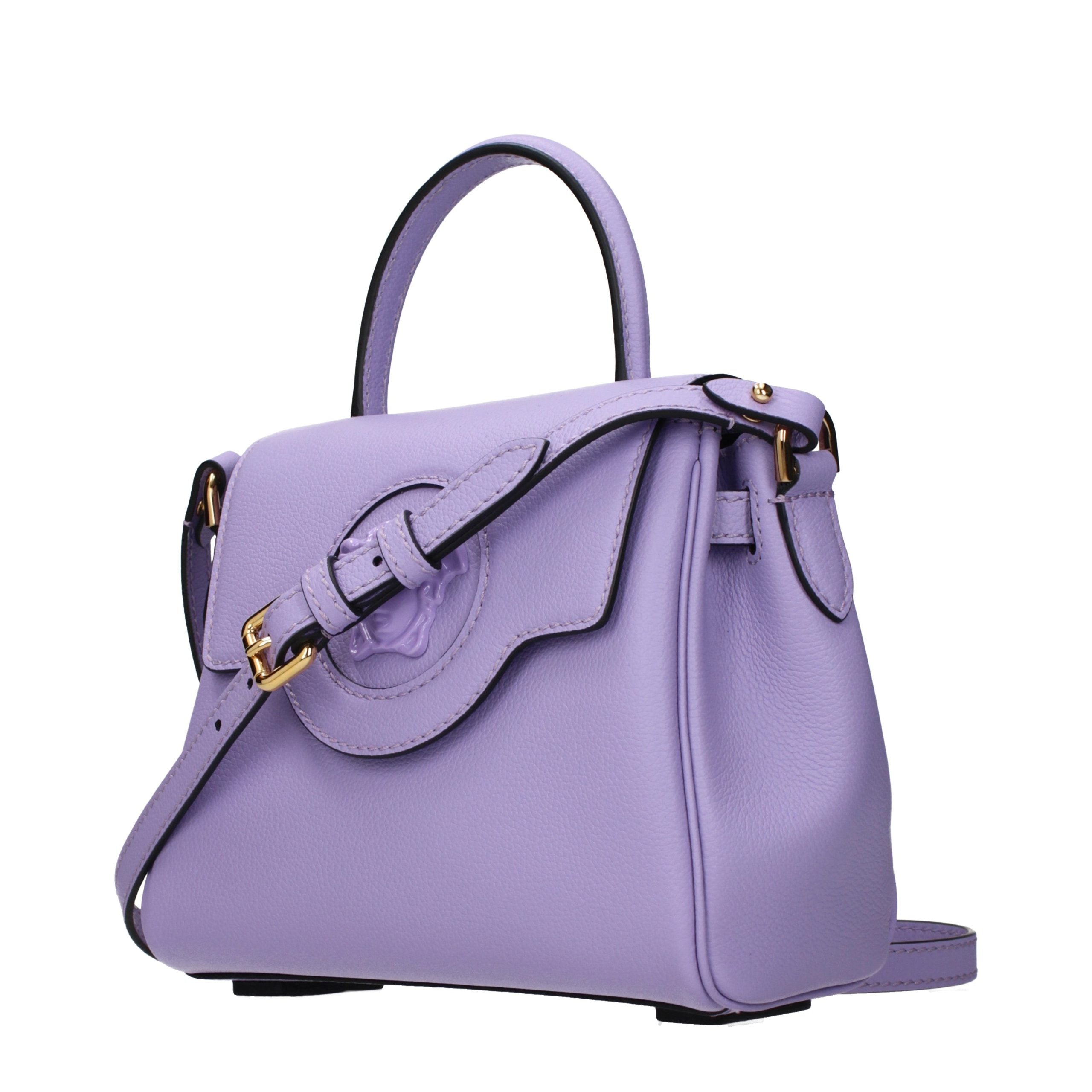Versace – Sac à main en cuir rose avec détails signature