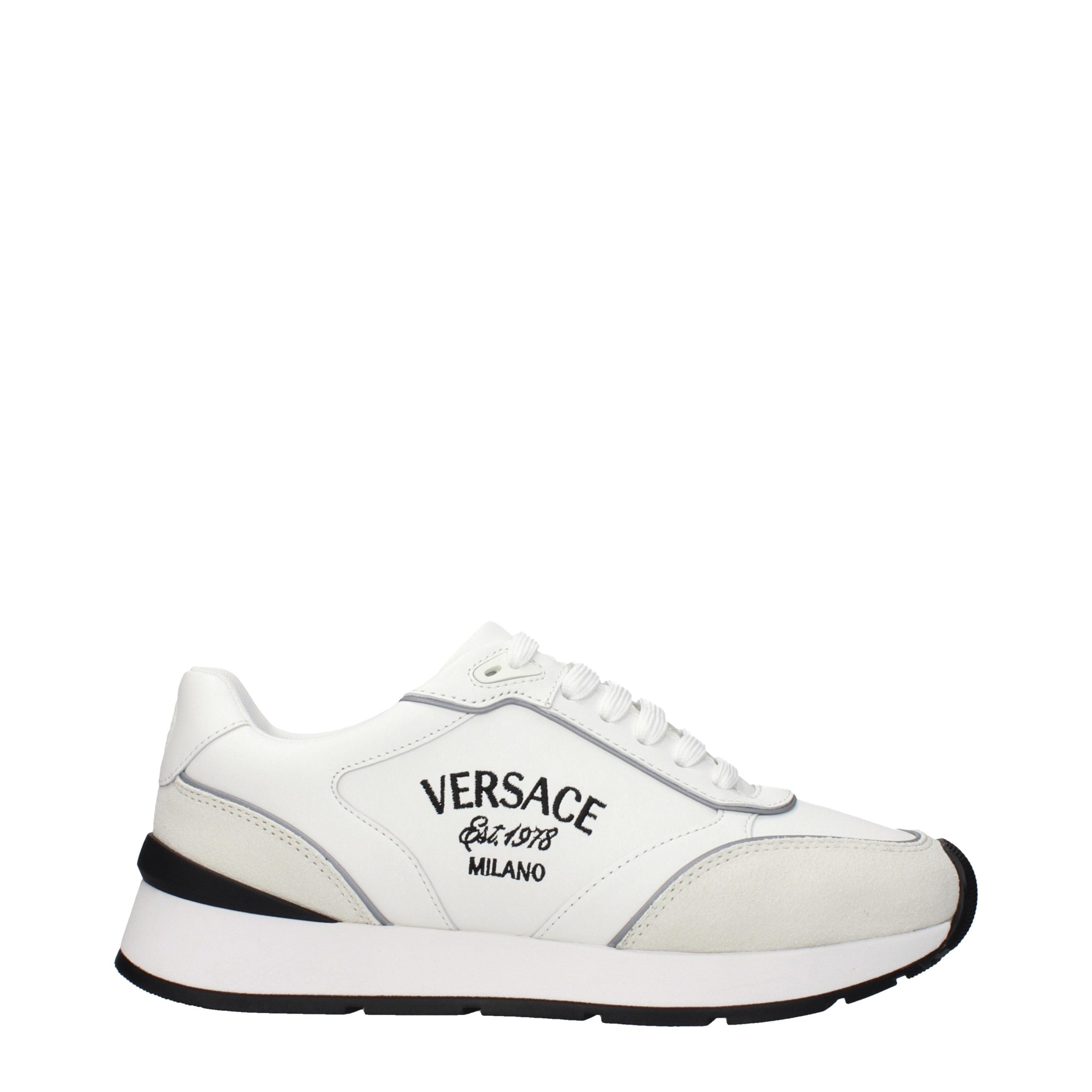 Versace – Sneakers en cuir noir avec logos signature
