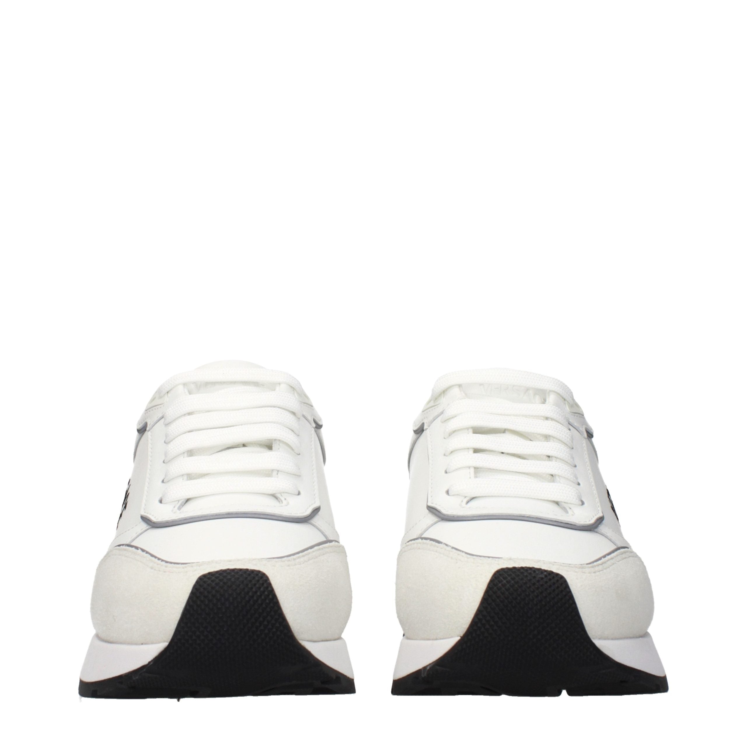 Versace – Sneakers en cuir noir avec logos signature
