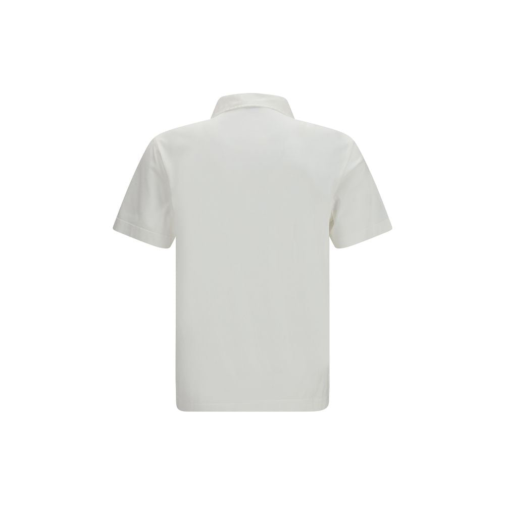 Burberry – Polo en coton piqué blanc avec détails Check