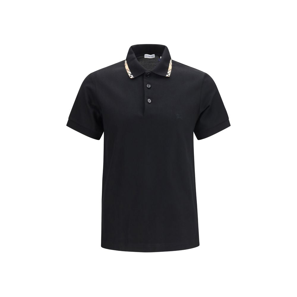 Burberry – Polo en piqué de coton avec col Check