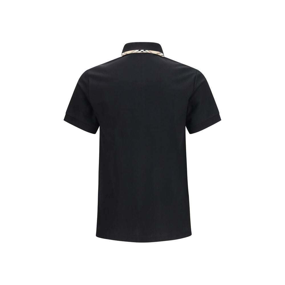 Burberry – Polo en piqué de coton avec col Check
