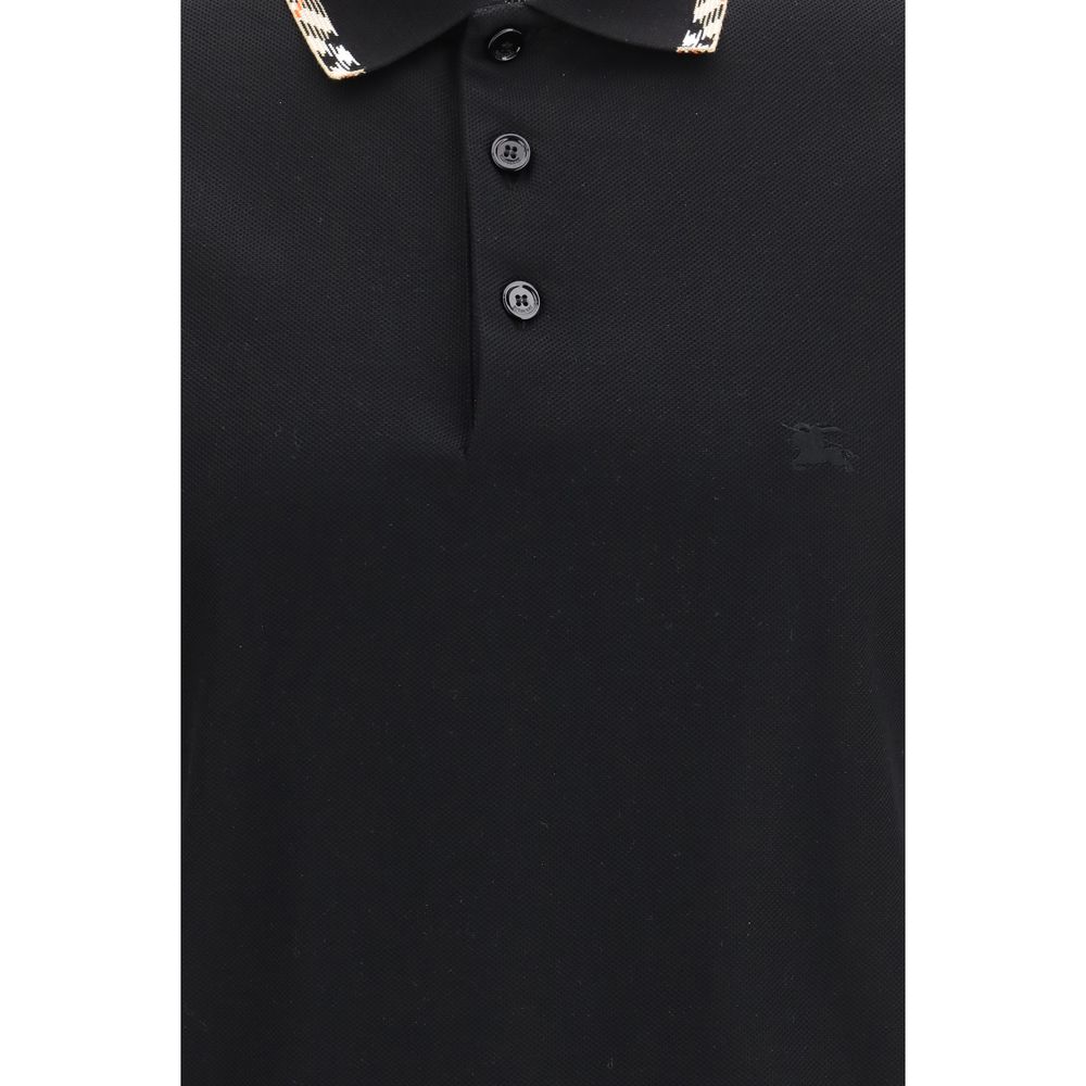 Burberry – Polo en piqué de coton avec col Check