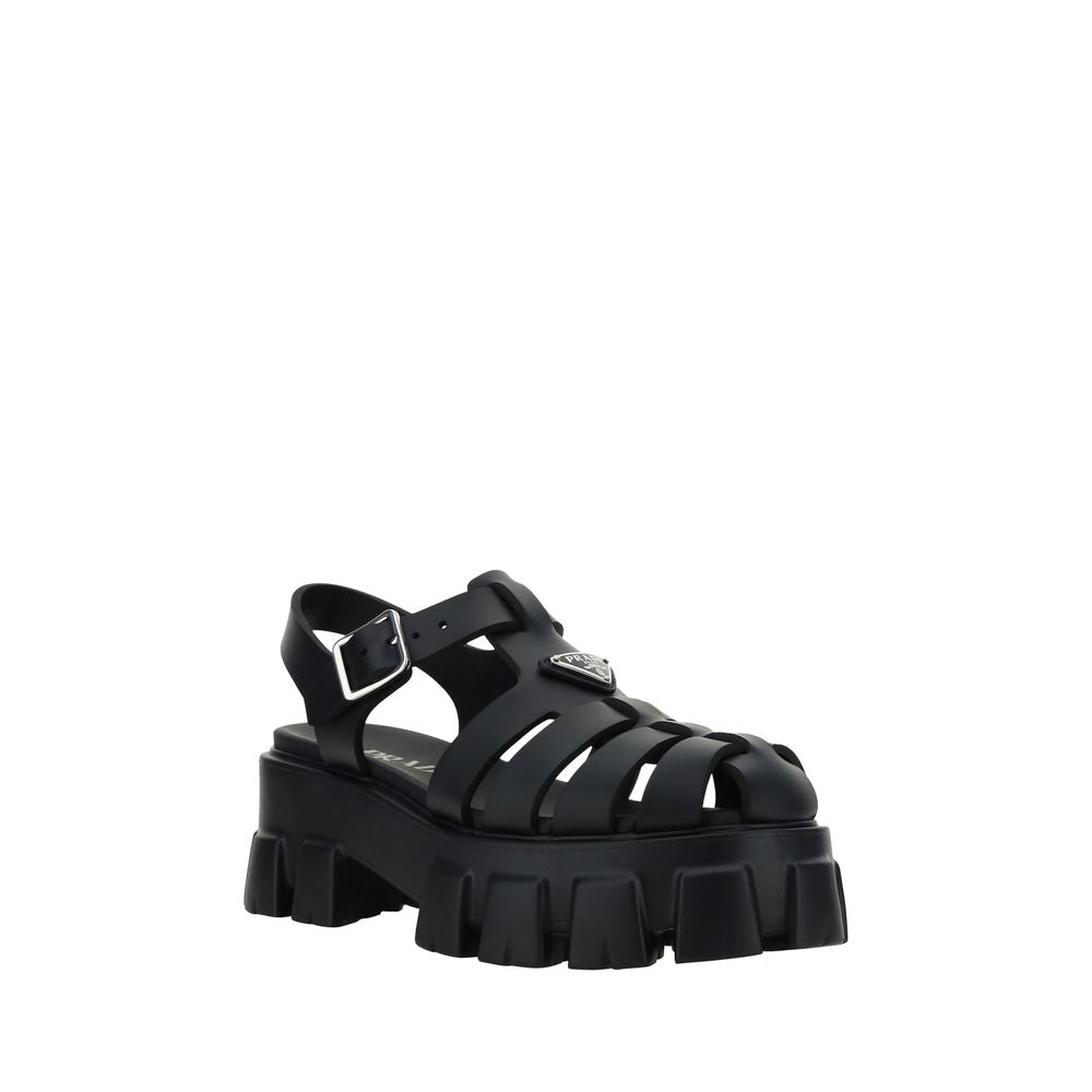 Prada – Sandales oversize à plateforme avec logo triangle