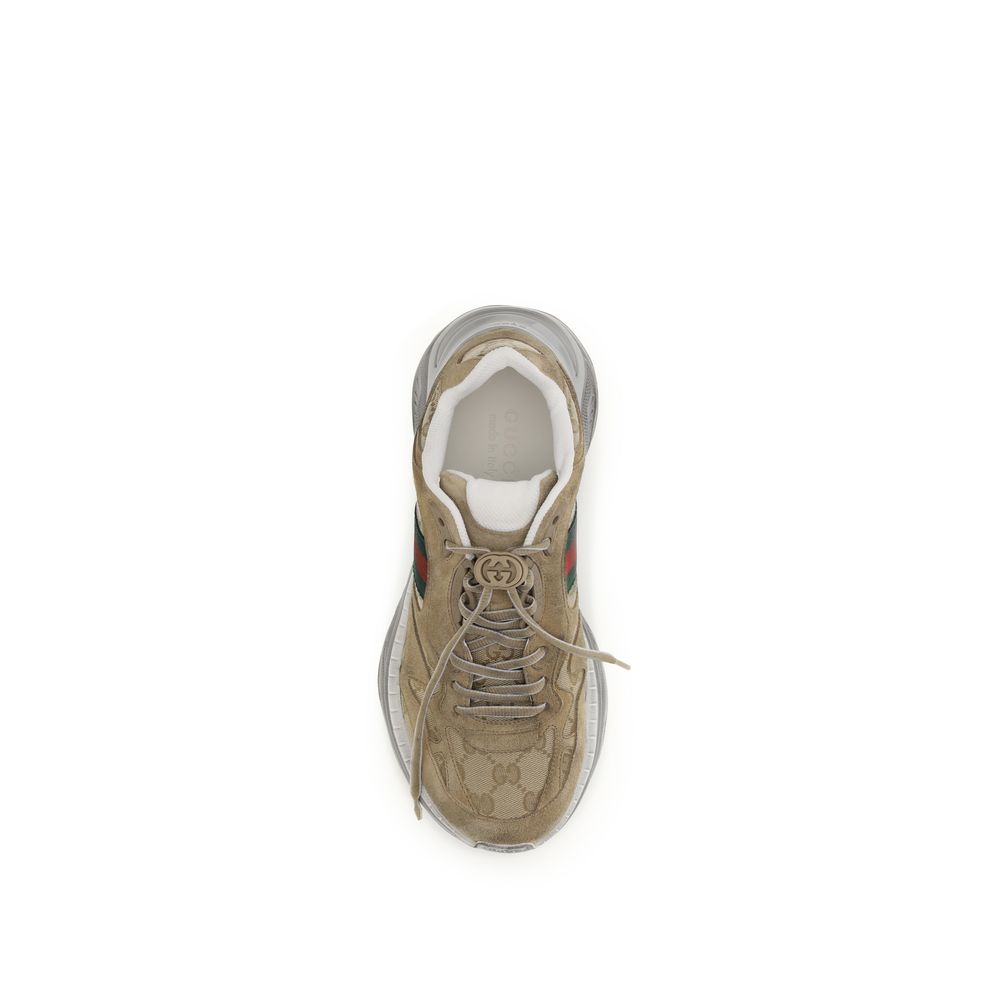Gucci – Sneakers 2.0 en suède effet vieilli et toile GG