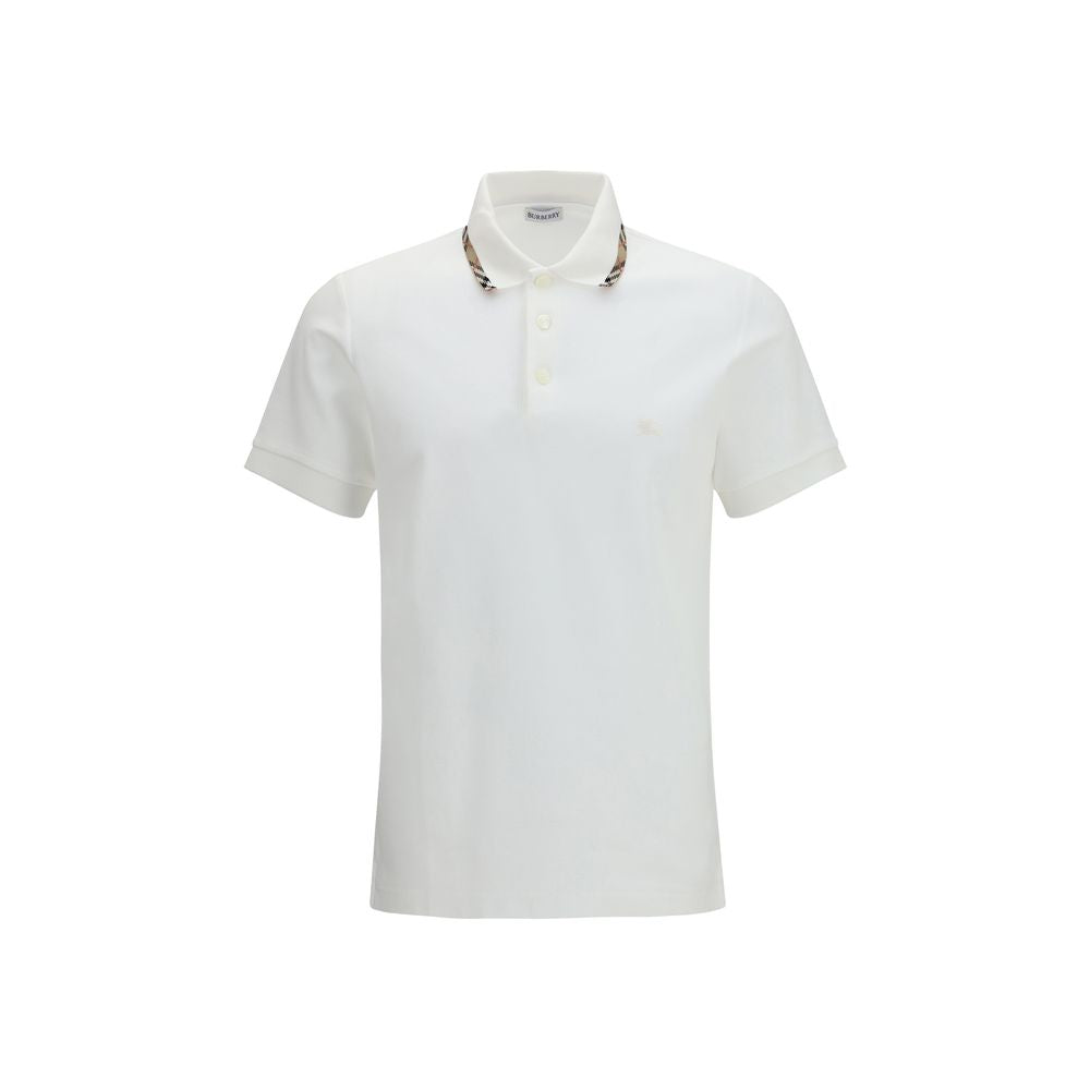 Burberry – Polo en piqué de coton avec col Check