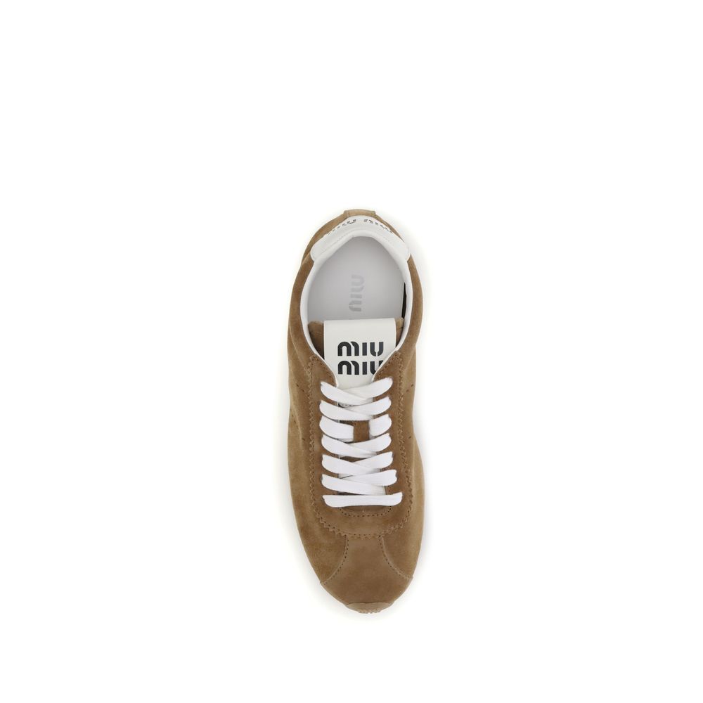Miu Miu – Sneakers Plume en suède perforé