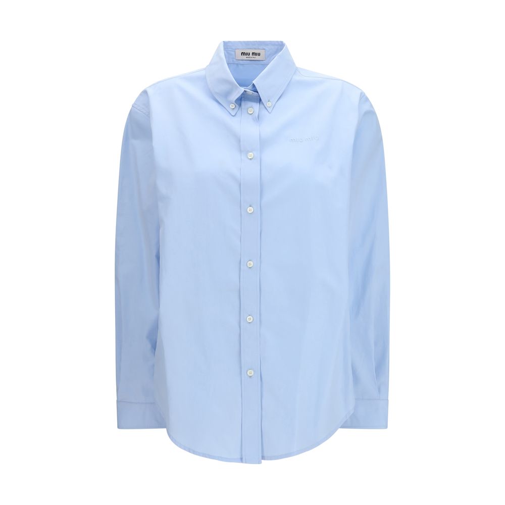 Miu Miu – Chemise en coton avec logo brod