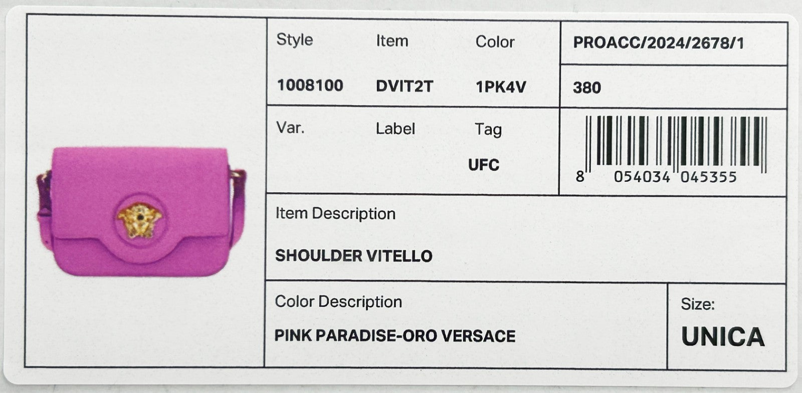 Versace – Sac crossbody La Medusa en cuir rose