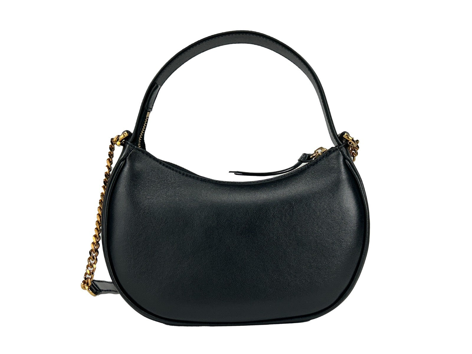 Versace – Sac crossbody Half Moon matelassé en cuir noir