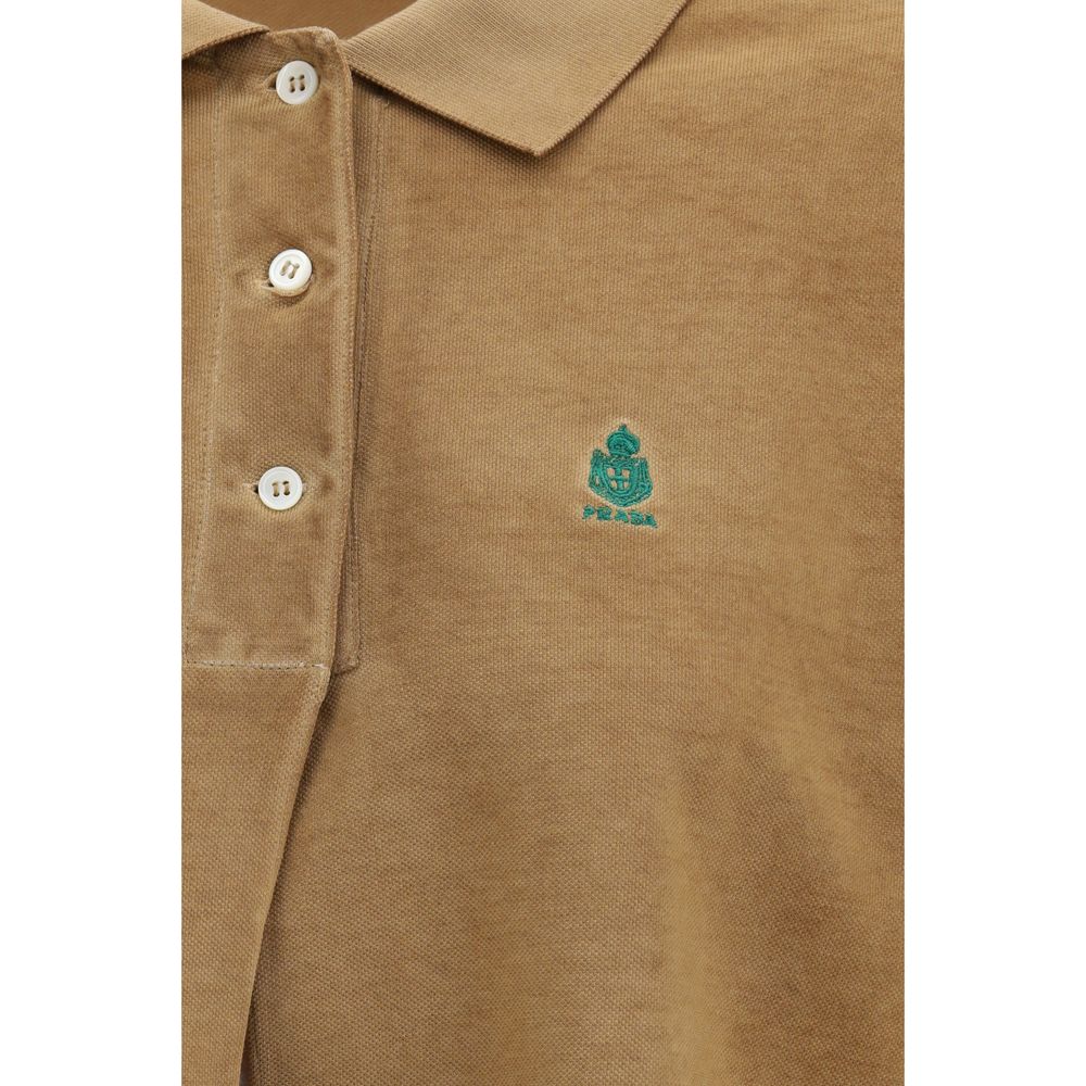Prada – Polo manches longues en piqué de coton