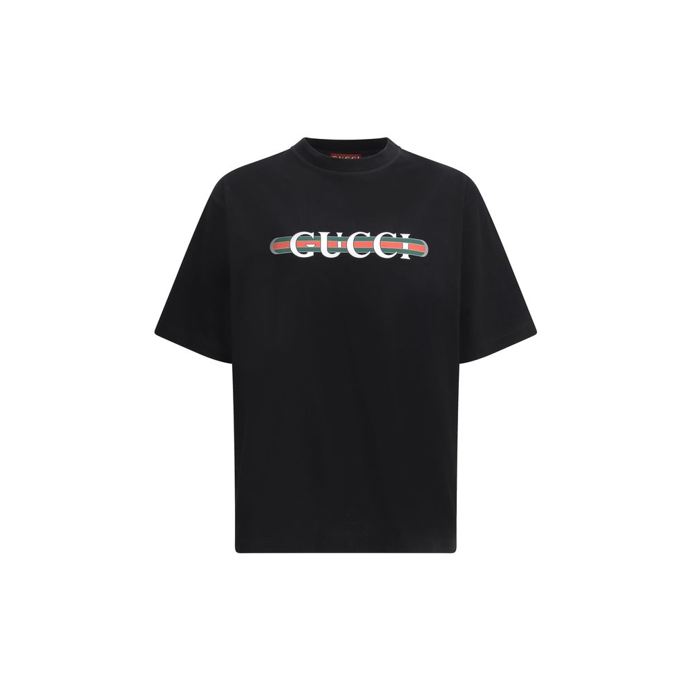 Gucci – T-shirt en coton avec maxi imprimé monogramme