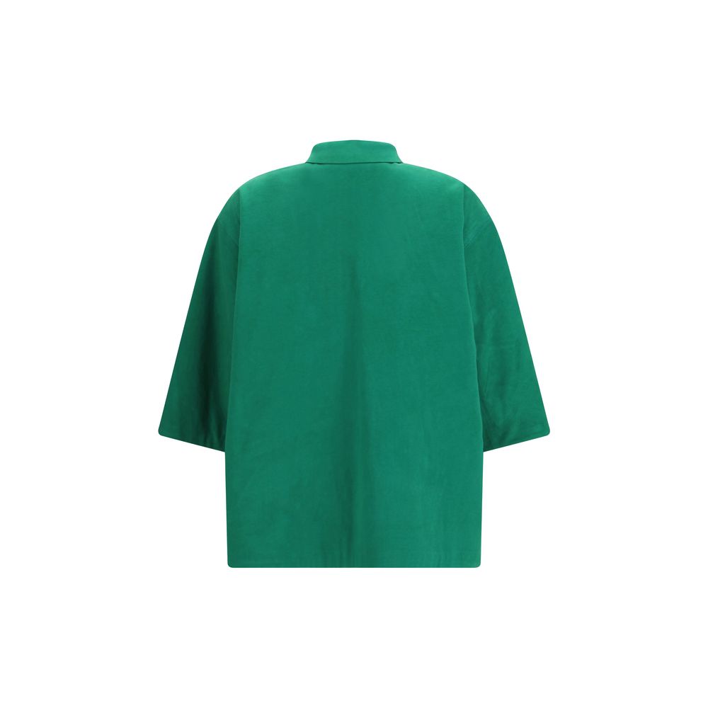 Prada – Veste en piqué avec col pointu et logo brodé