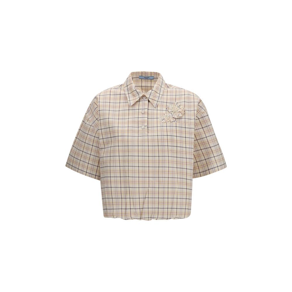 Prada – Chemise en popeline à carreaux effet vintage