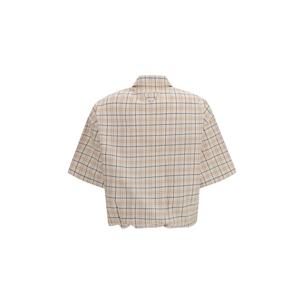 Prada – Chemise en popeline à carreaux effet vintage