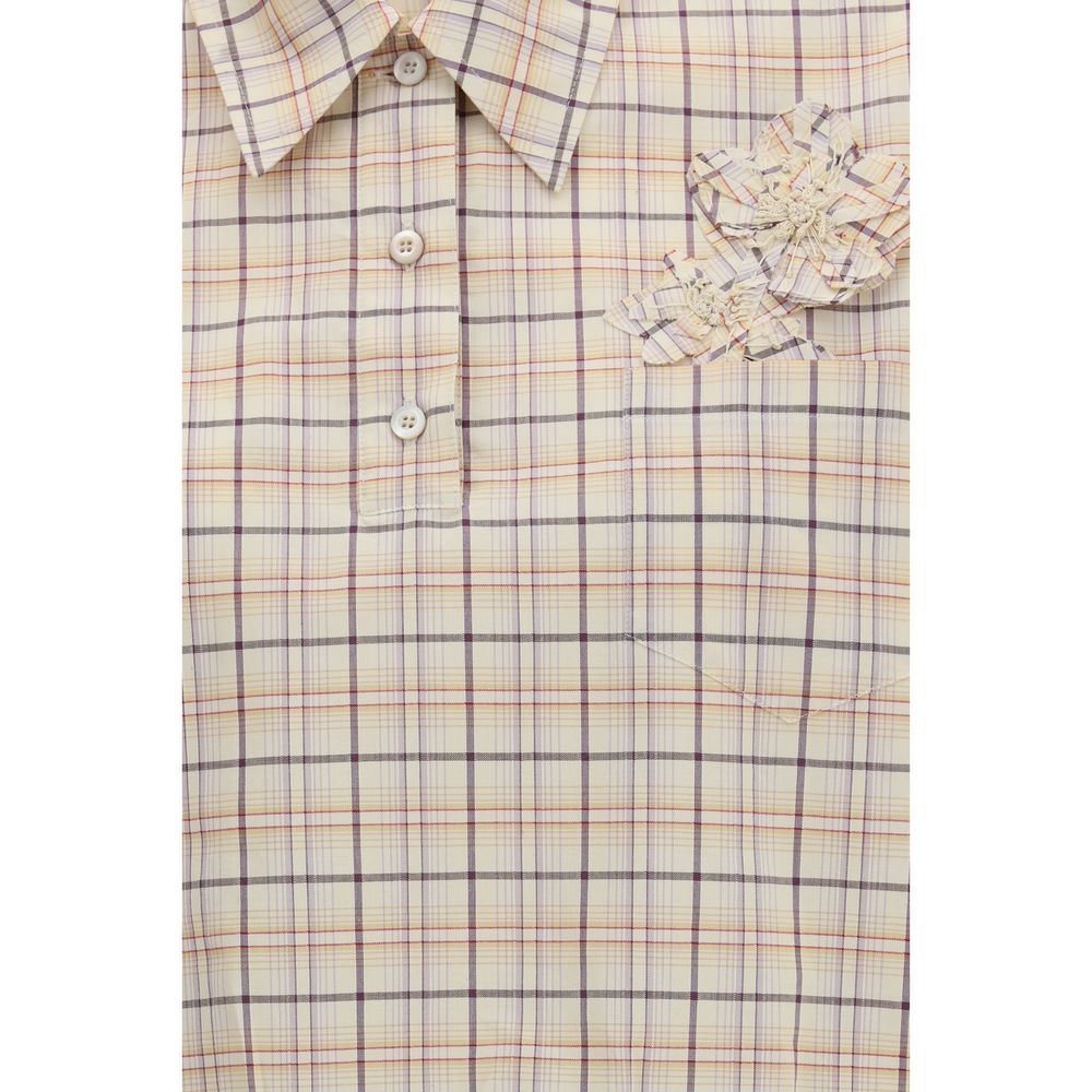 Prada – Chemise en popeline à carreaux effet vintage