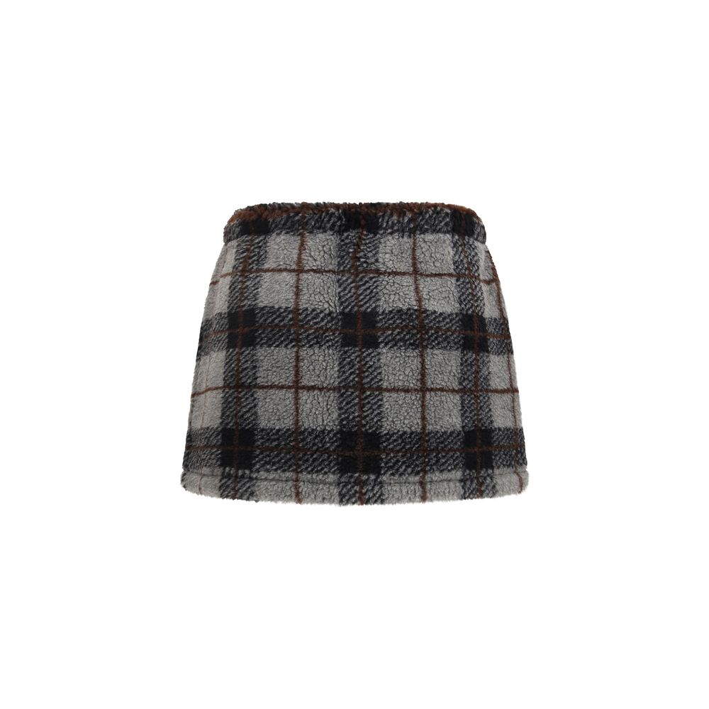 Miu Miu – Mini-jupe à motif check avec taille ajustable
