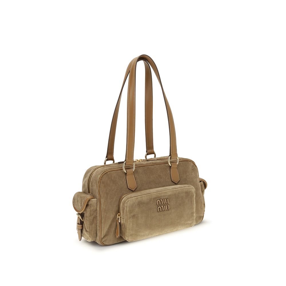 Miu Miu – Sac porté épaule en velours côtelé