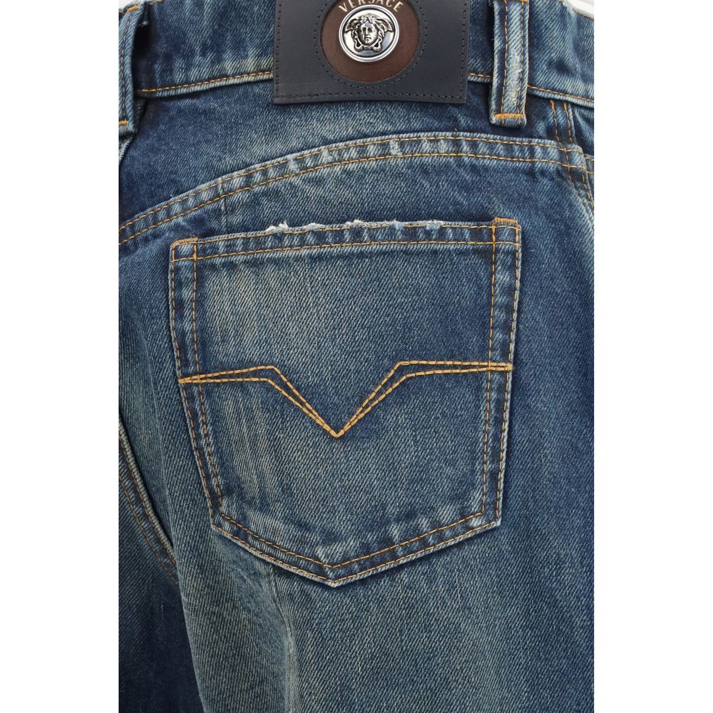 Versace – Jean straight-leg en denim effet usé