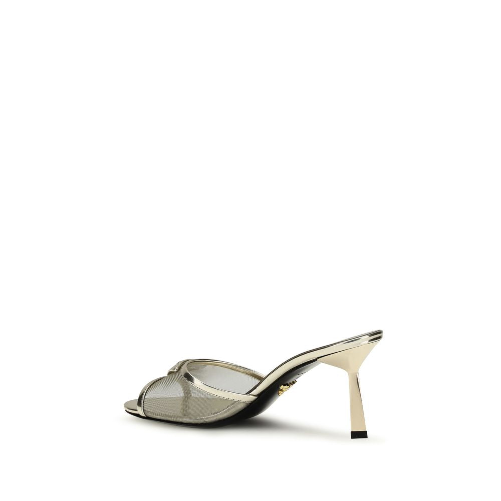 Prada – Sandales à talon avec triangle iconiqu