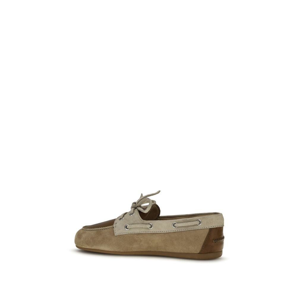 Miu Miu – Mocassins en cuir et suède style boat shoe
