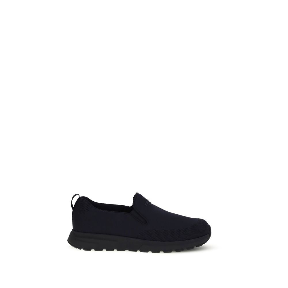 Prada – Sneakers slip-on en jersey avec logo rubberisé