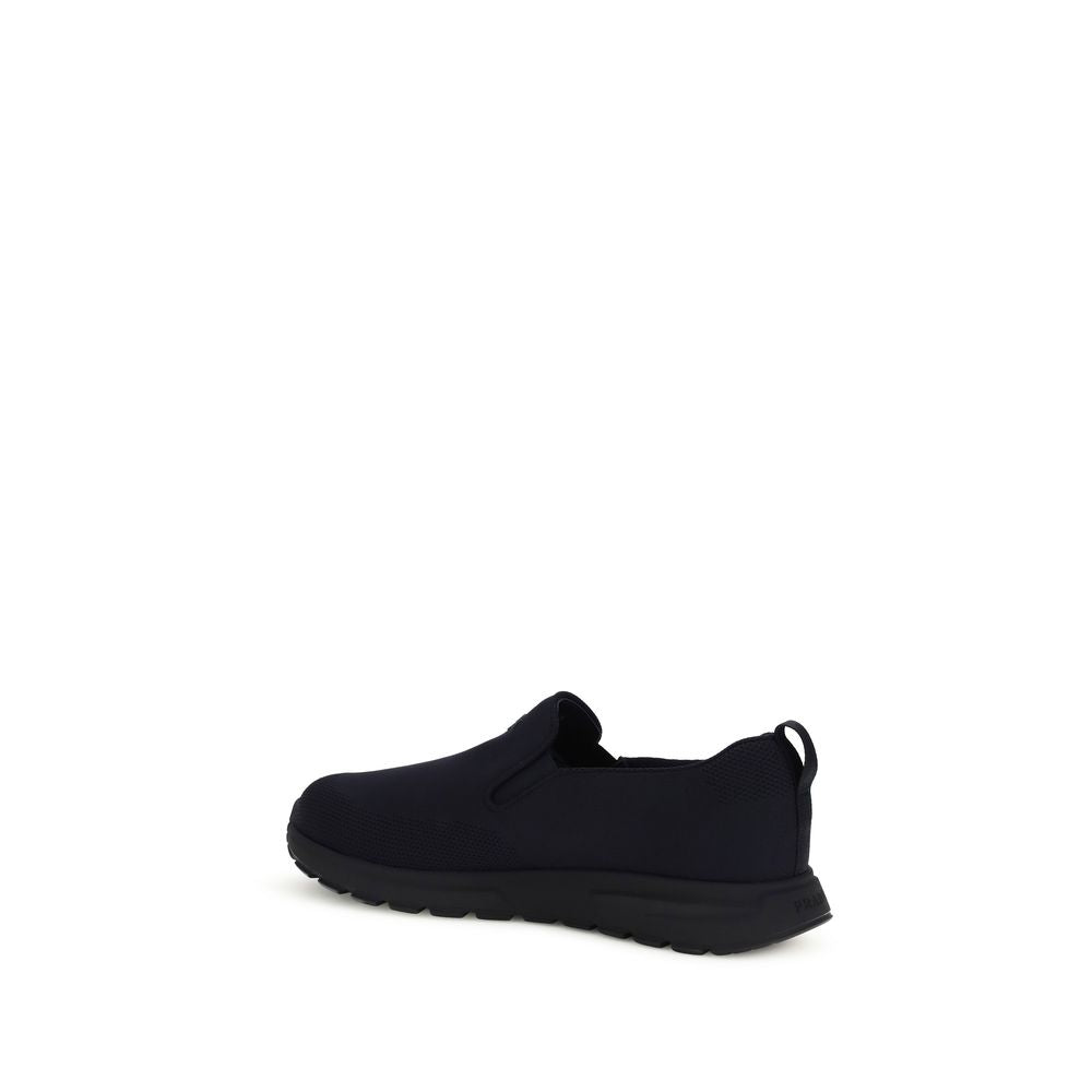 Prada – Sneakers slip-on en jersey avec logo rubberisé