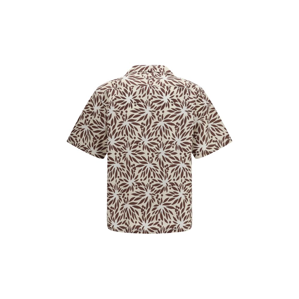 Prada – Chemise bowling en coton imprimé “Cyclamen”