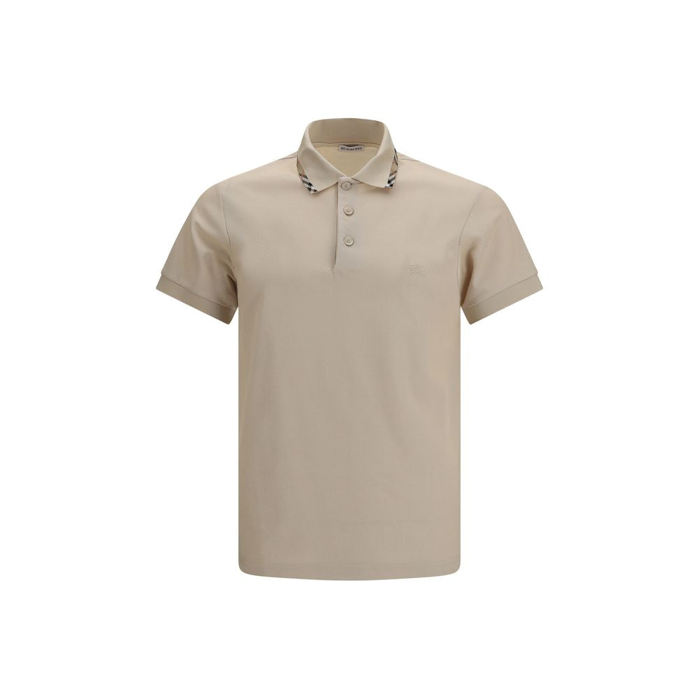 Burberry – Polo en piqué de coton avec détail Check