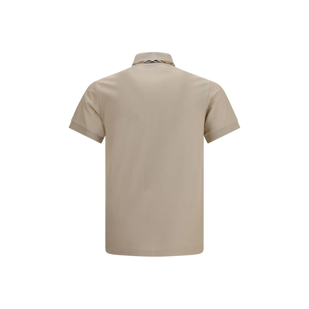 Burberry – Polo en piqué de coton avec détail Check